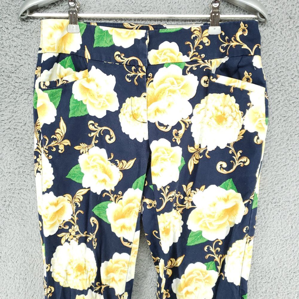 7th Avenue New York  & Company Womens 0 Floral Crop stretch Pant‎ Chinos 28x24